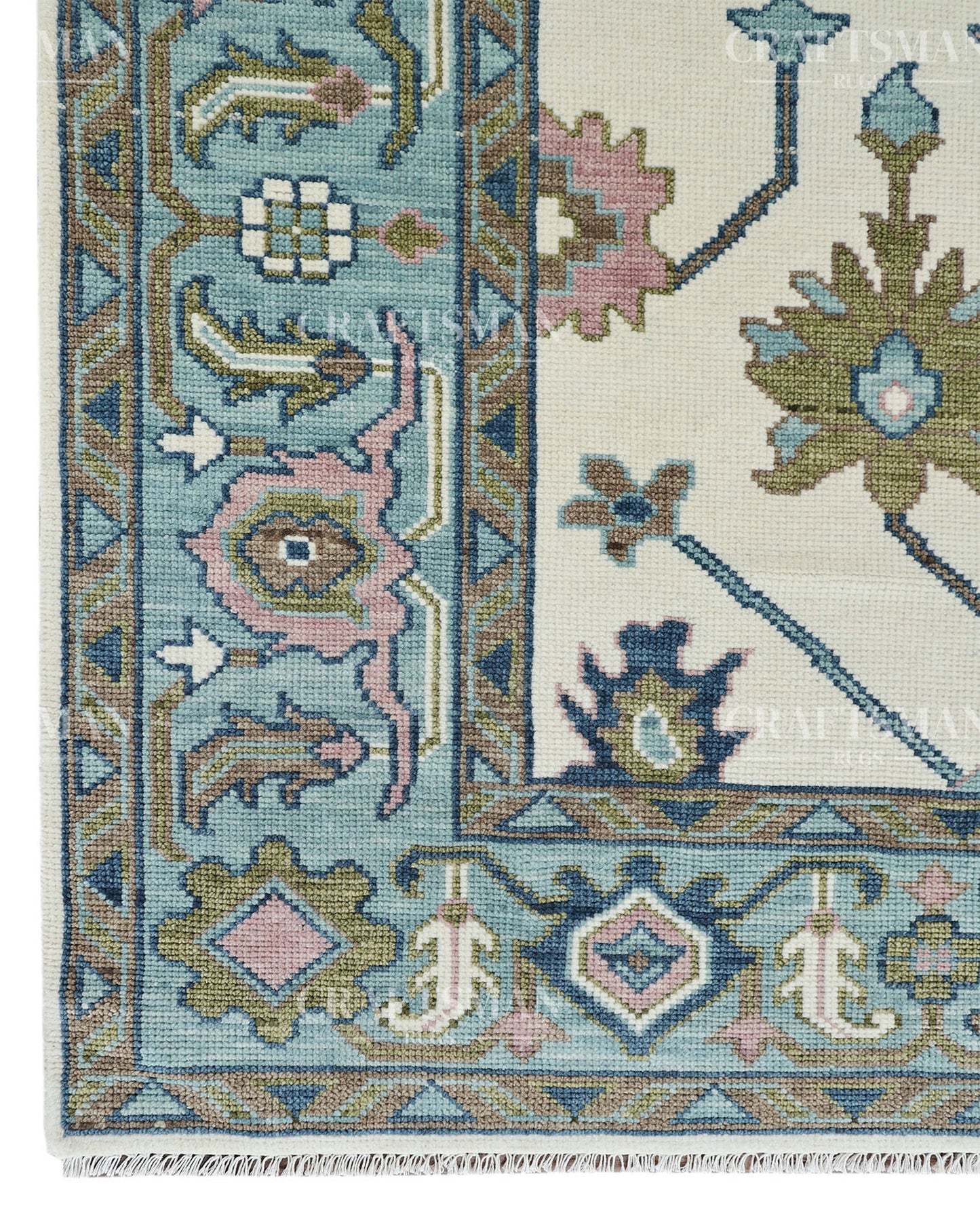 8x10 feet Wool Hand-Knotted Oushak-Inspired Rug | Craftsman Rugs Exclusive