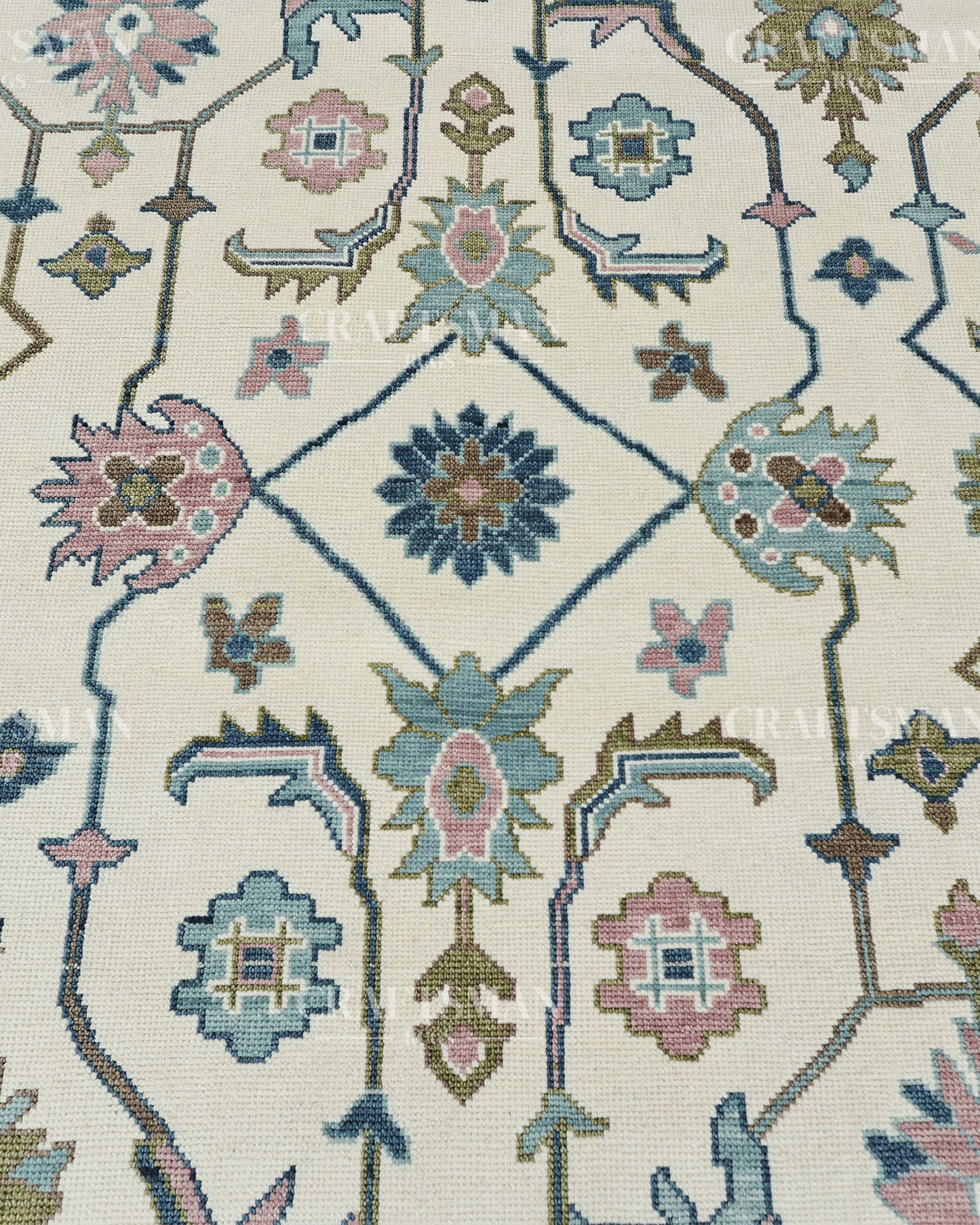 8x10 feet Wool Hand-Knotted Oushak-Inspired Rug | Craftsman Rugs Exclusive