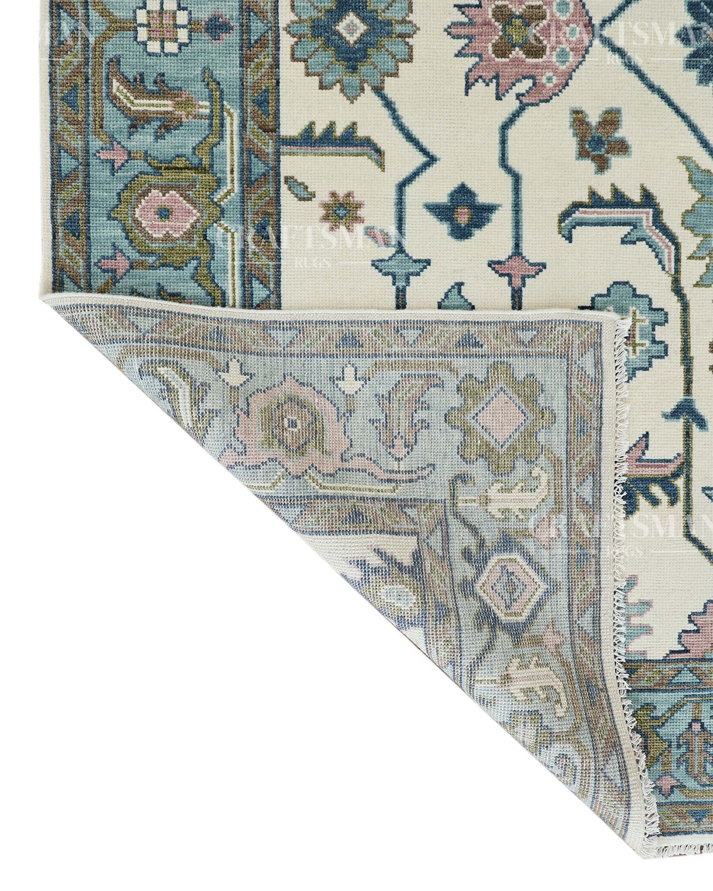 8x10 feet Wool Hand-Knotted Oushak-Inspired Rug | Craftsman Rugs Exclusive