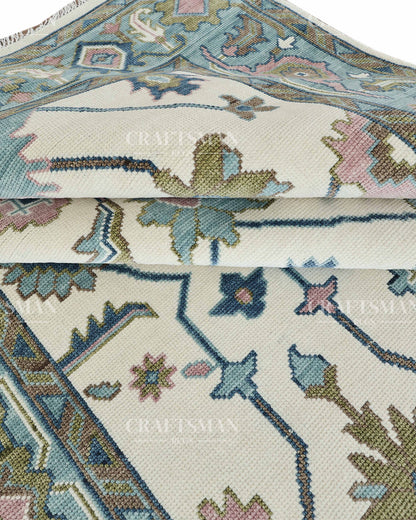 8x10 feet Wool Hand-Knotted Oushak-Inspired Rug | Craftsman Rugs Exclusive