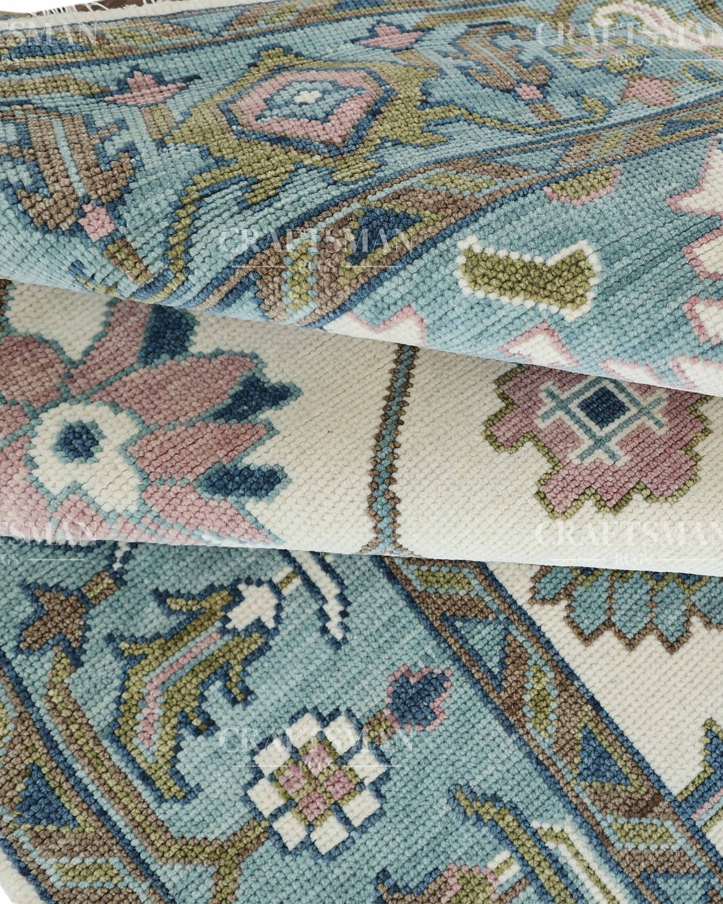 8x10 feet Wool Hand-Knotted Oushak-Inspired Rug | Craftsman Rugs Exclusive