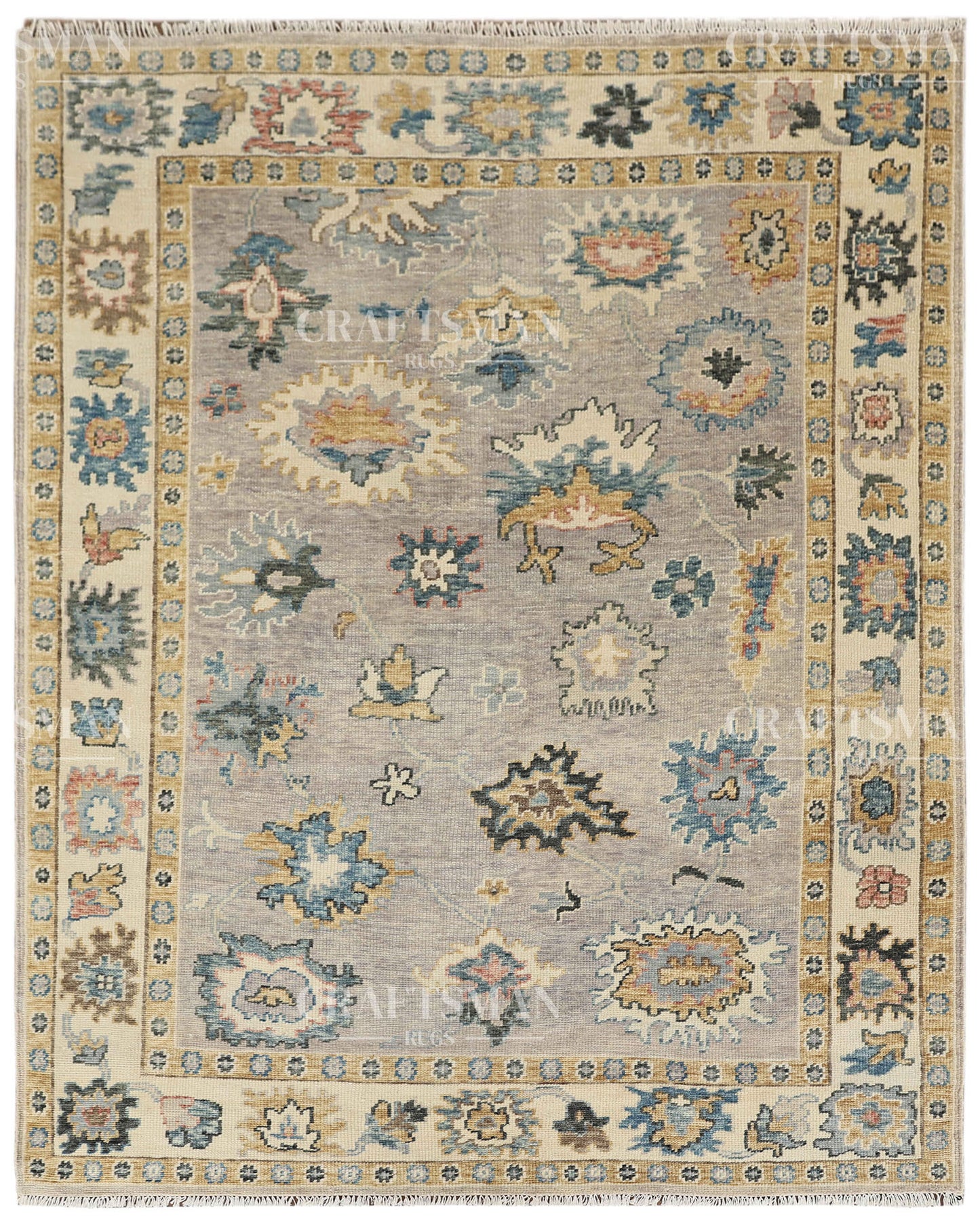 8x10 feet Wool Hand-Knotted Oushak-Inspired Rug | Craftsman Rugs Exclusive