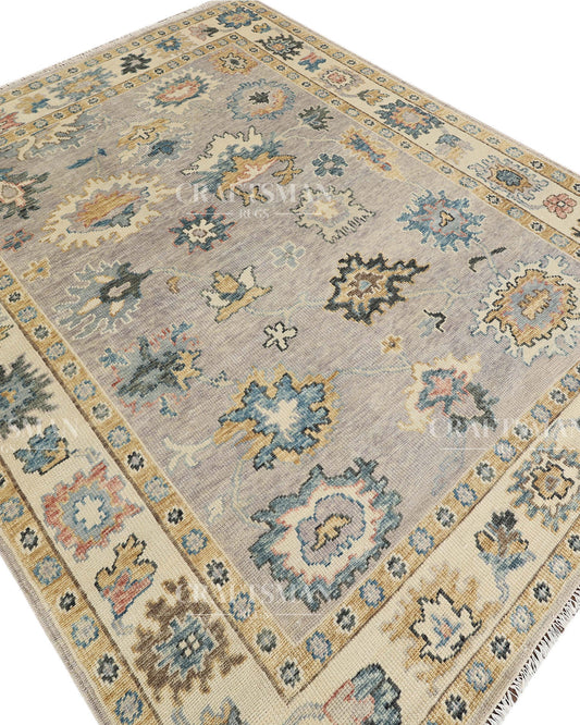 8x10 feet Wool Hand-Knotted Oushak-Inspired Rug | Craftsman Rugs Exclusive