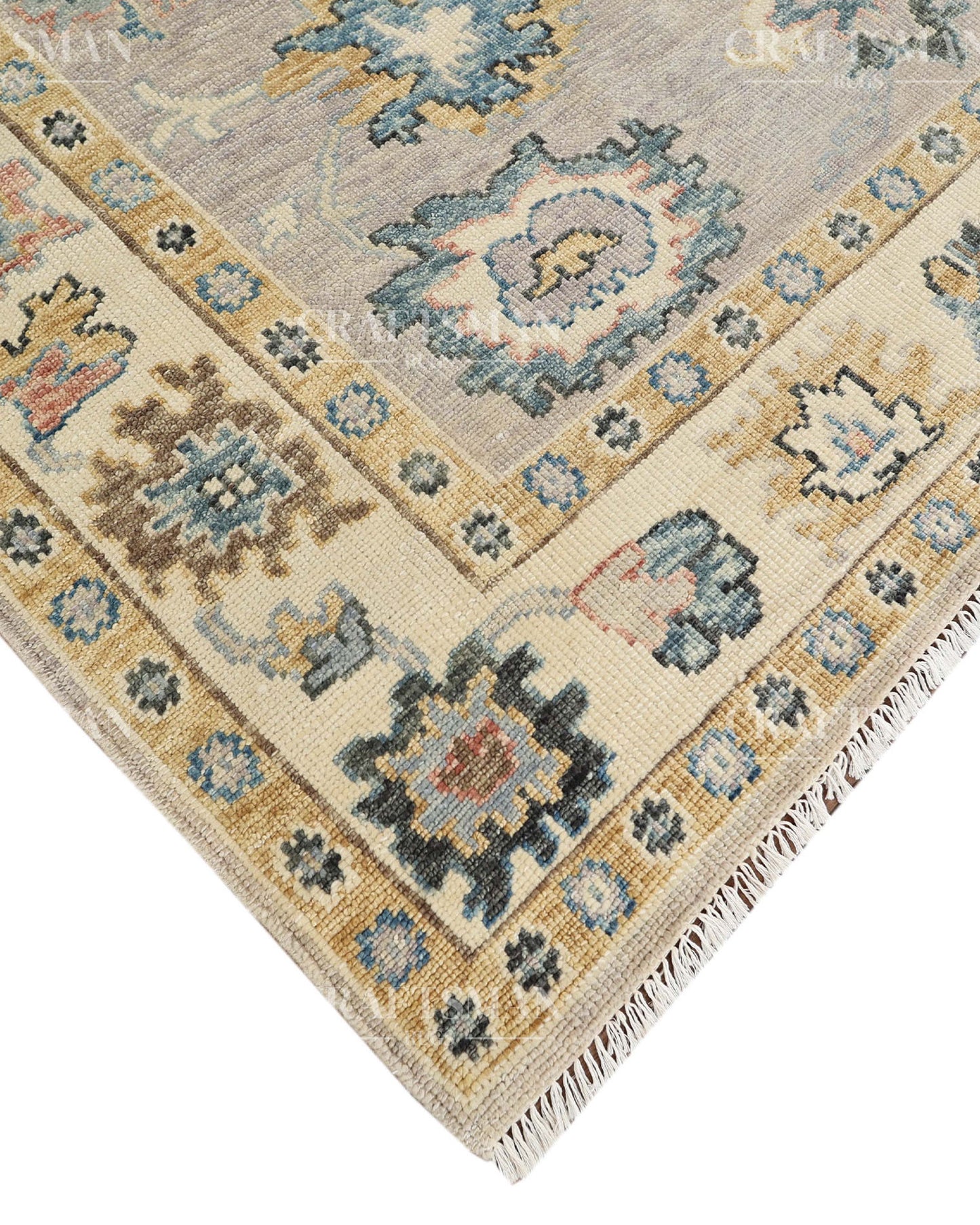 8x10 feet Wool Hand-Knotted Oushak-Inspired Rug | Craftsman Rugs Exclusive