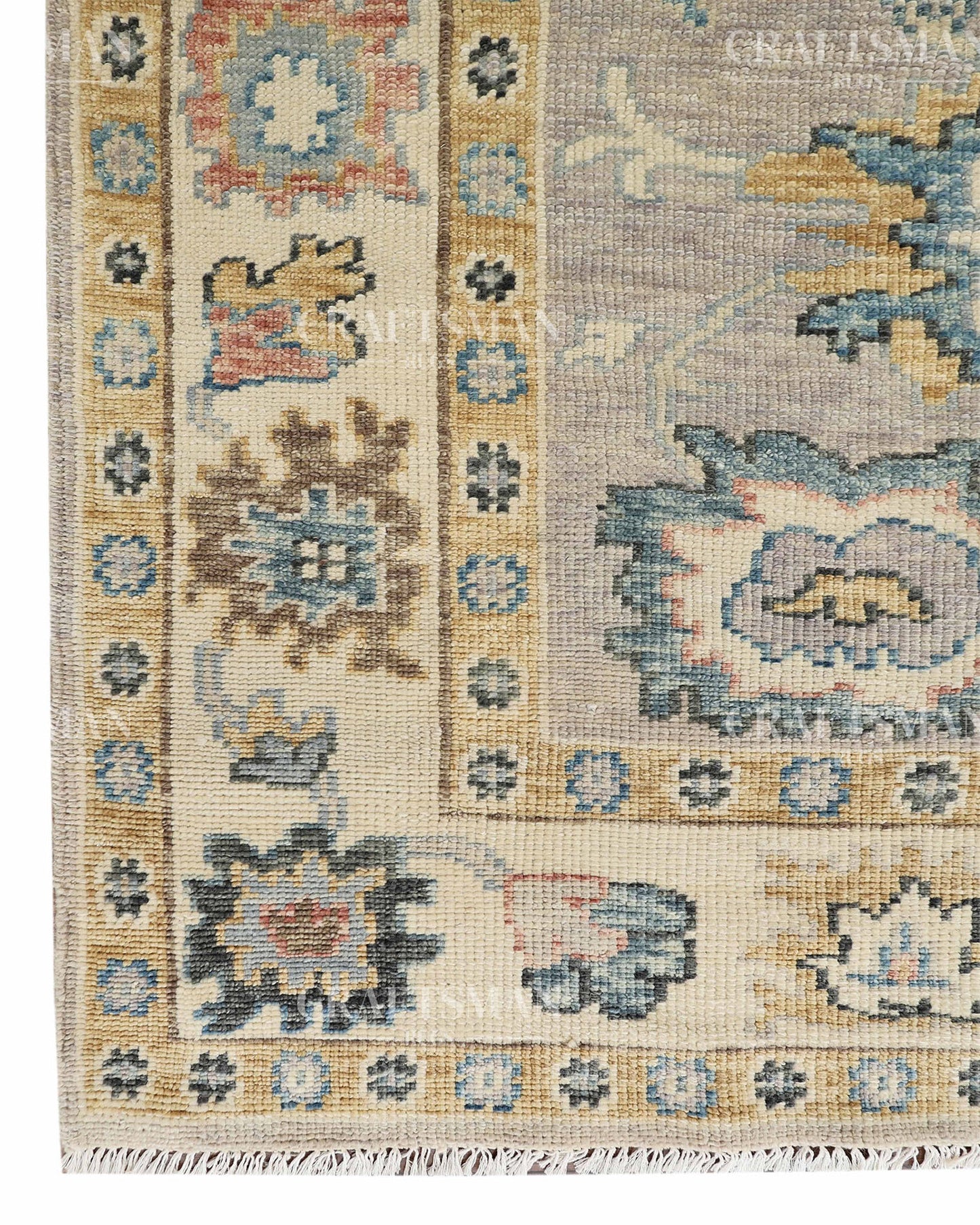 8x10 feet Wool Hand-Knotted Oushak-Inspired Rug | Craftsman Rugs Exclusive