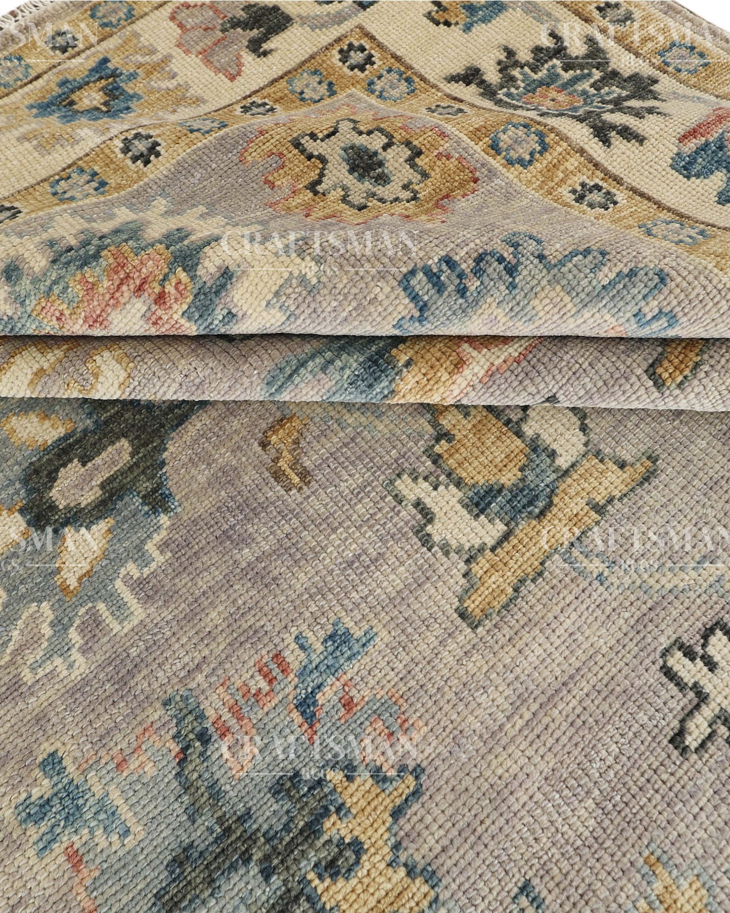 8x10 feet Wool Hand-Knotted Oushak-Inspired Rug | Craftsman Rugs Exclusive