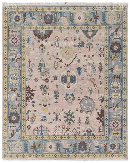 8x10 feet Wool Hand-Knotted Oushak-Inspired Rug | Craftsman Rugs Exclusive