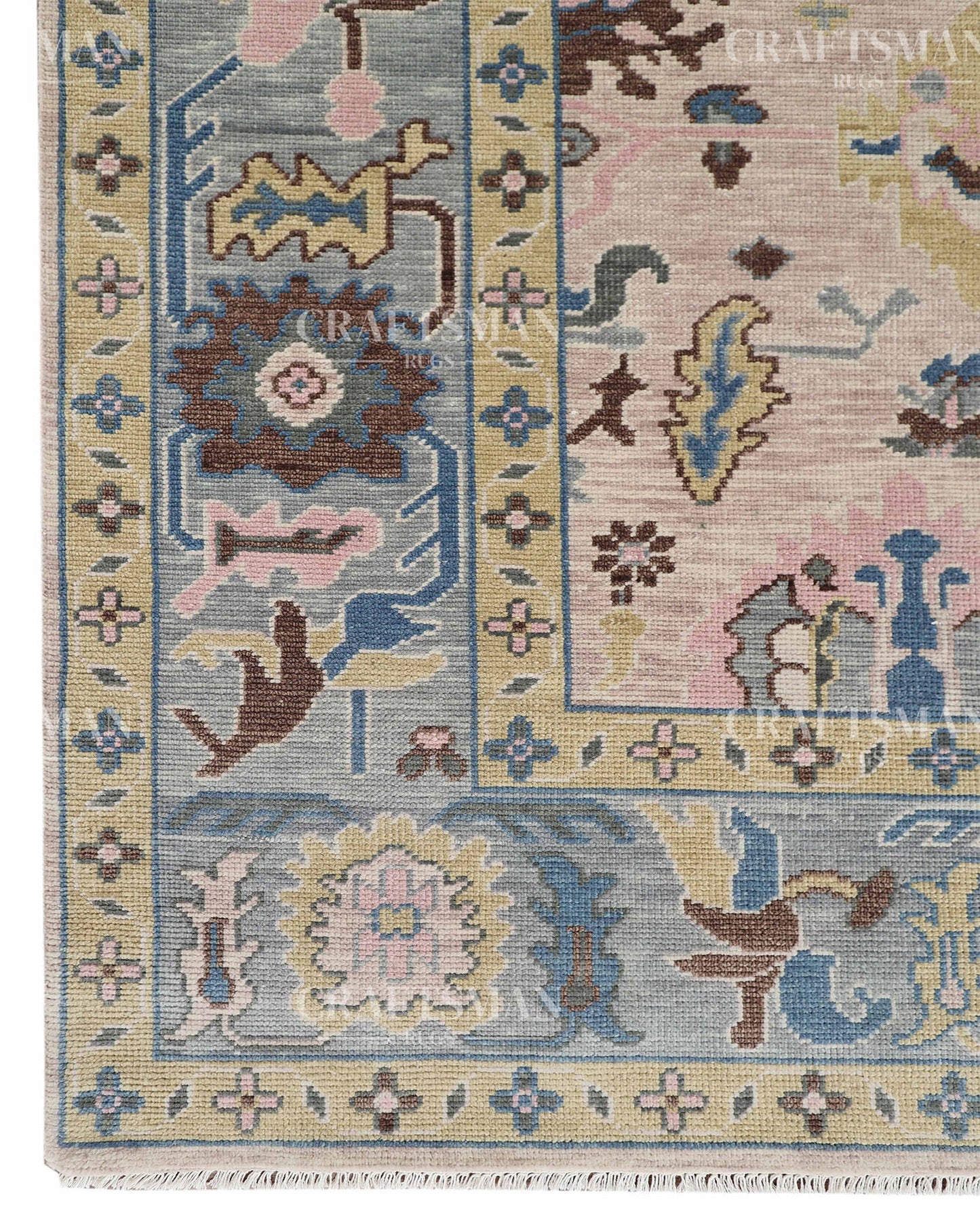 8x10 feet Wool Hand-Knotted Oushak-Inspired Rug | Craftsman Rugs Exclusive