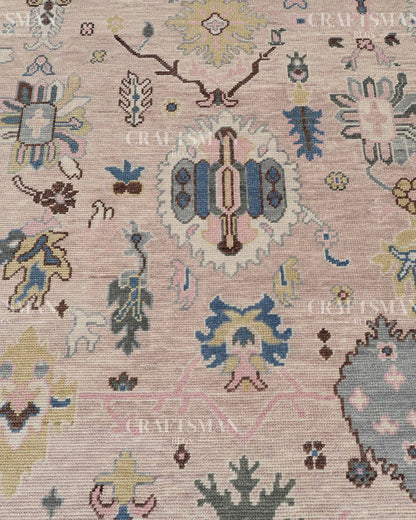 8x10 feet Wool Hand-Knotted Oushak-Inspired Rug | Craftsman Rugs Exclusive