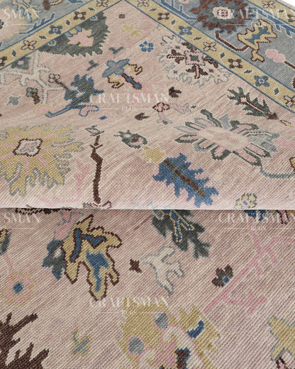 8x10 feet Wool Hand-Knotted Oushak-Inspired Rug | Craftsman Rugs Exclusive