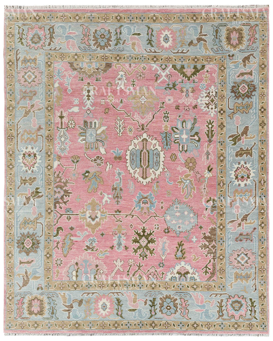 8x10 feet Wool Hand-Knotted Oushak-Inspired Rug | Craftsman Rugs Exclusive