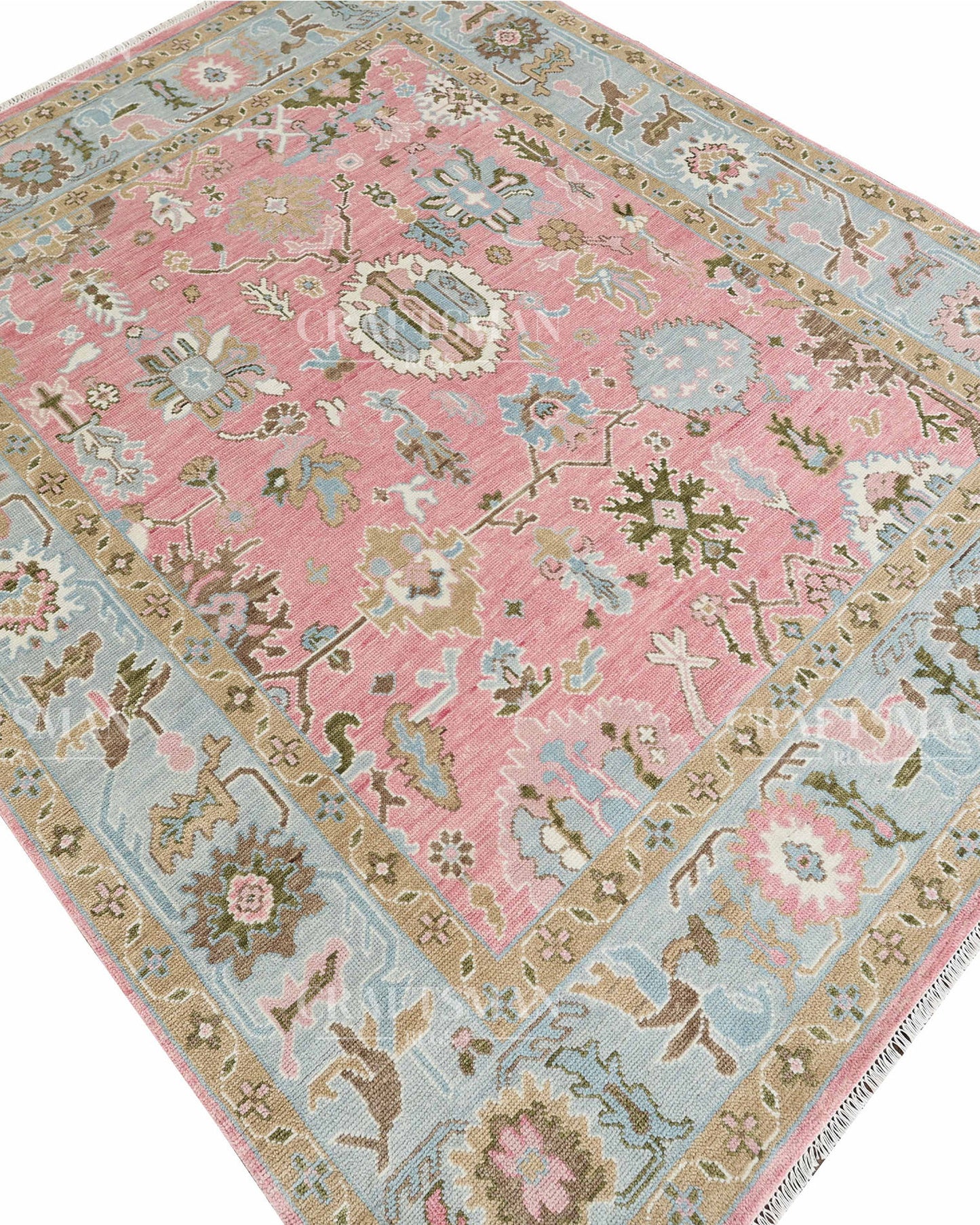 8x10 feet Wool Hand-Knotted Oushak-Inspired Rug | Craftsman Rugs Exclusive