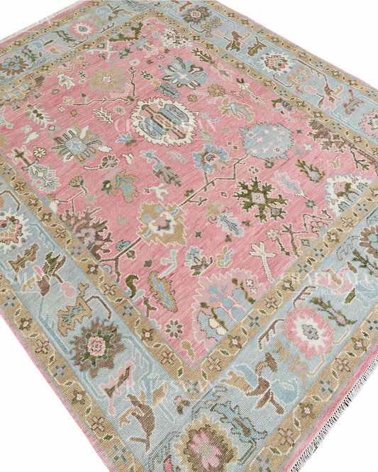 8x10 feet Wool Hand-Knotted Oushak-Inspired Rug | Craftsman Rugs Exclusive