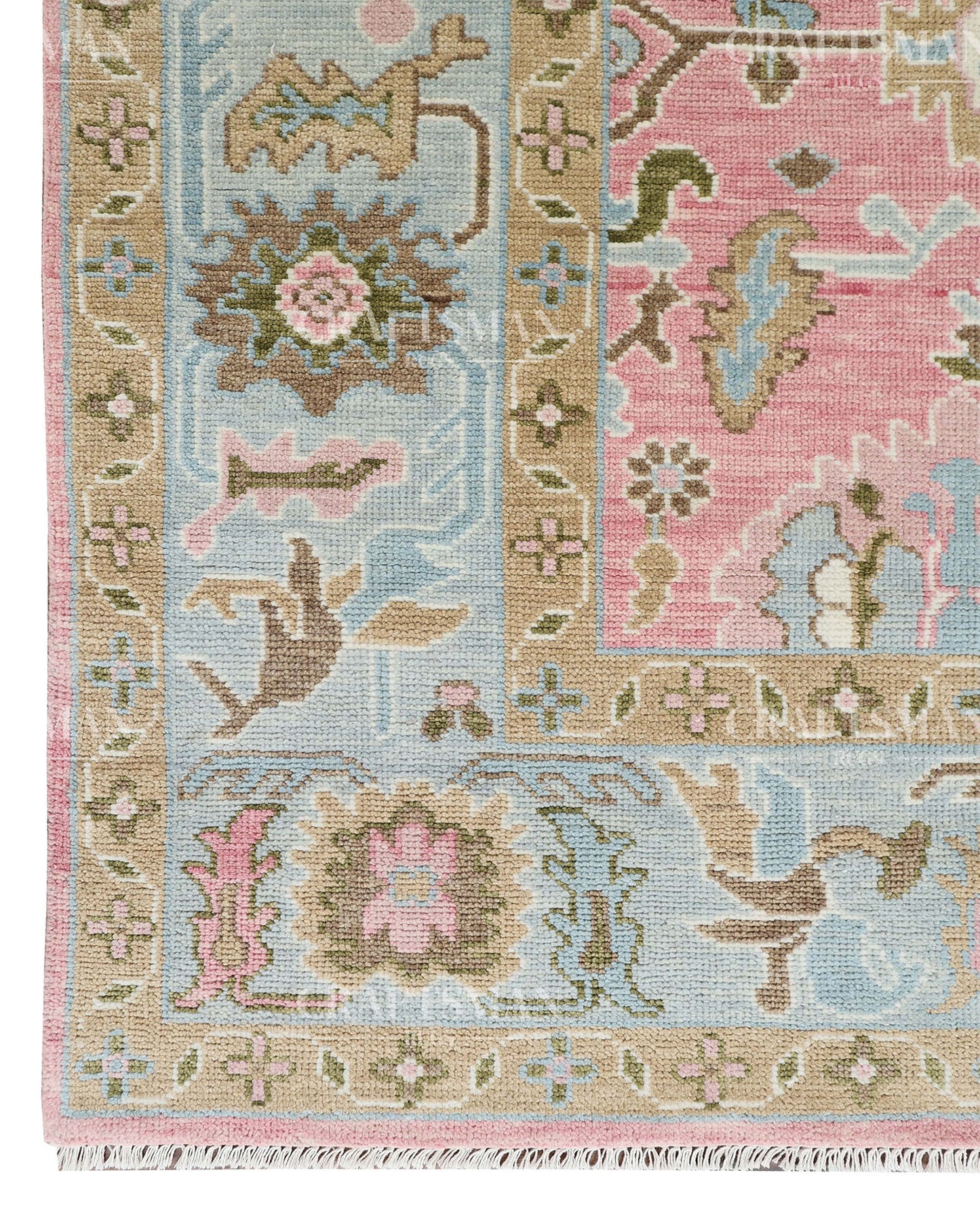 8x10 feet Wool Hand-Knotted Oushak-Inspired Rug | Craftsman Rugs Exclusive