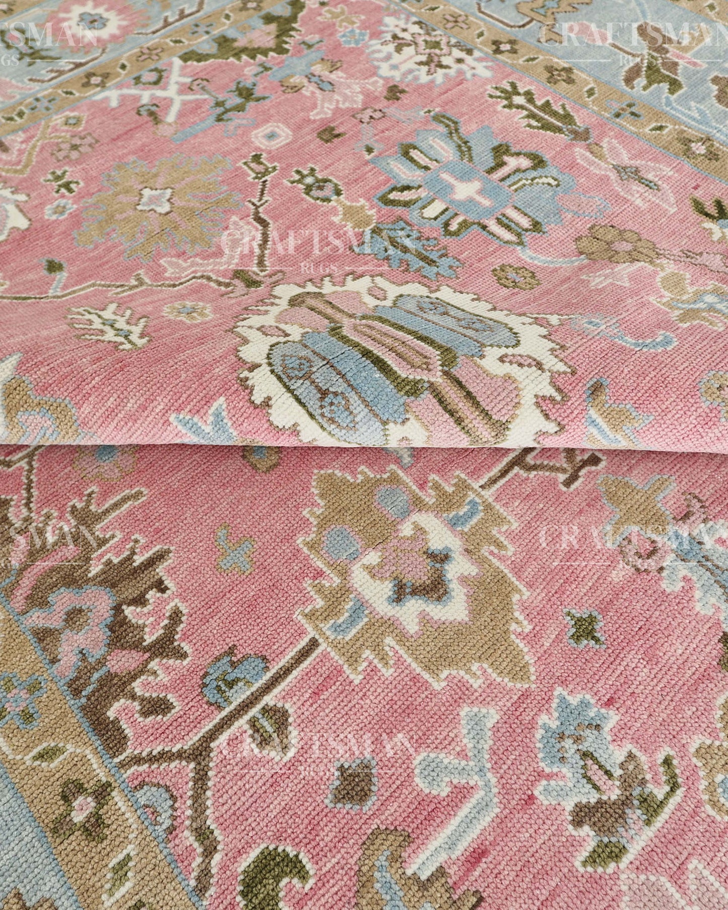 8x10 feet Wool Hand-Knotted Oushak-Inspired Rug | Craftsman Rugs Exclusive