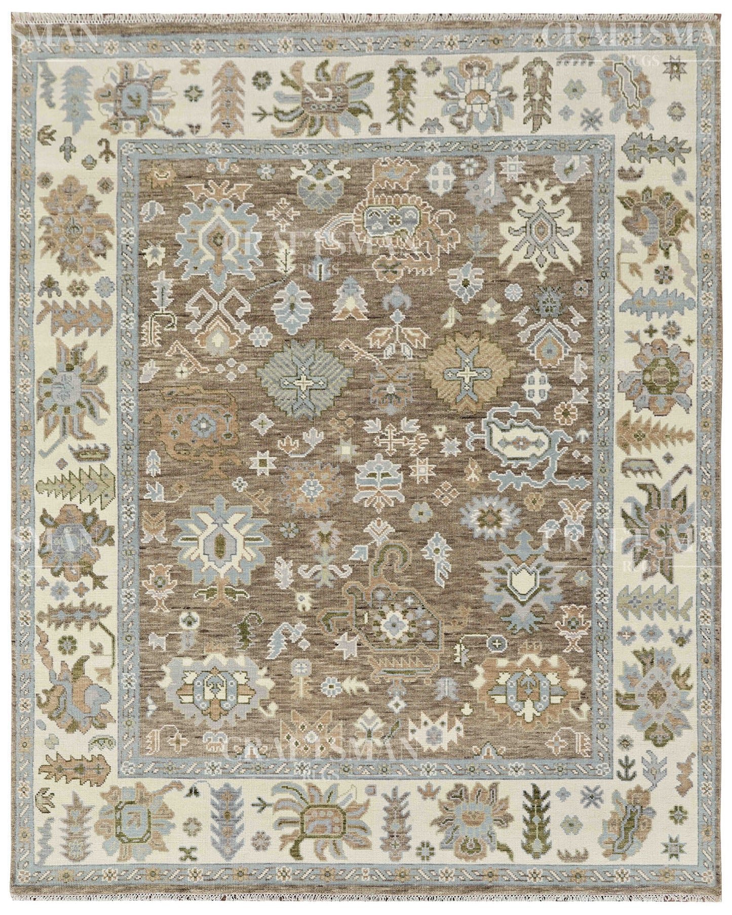 8x10 feet Wool Hand-Knotted Oushak-Inspired Rug | Craftsman Rugs Exclusive