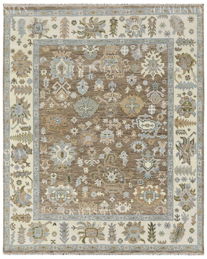 8x10 feet Wool Hand-Knotted Oushak-Inspired Rug | Craftsman Rugs Exclusive