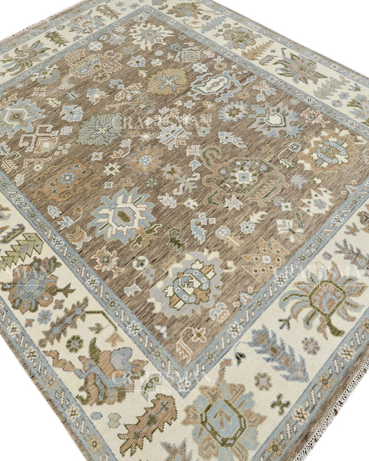 8x10 feet Wool Hand-Knotted Oushak-Inspired Rug | Craftsman Rugs Exclusive