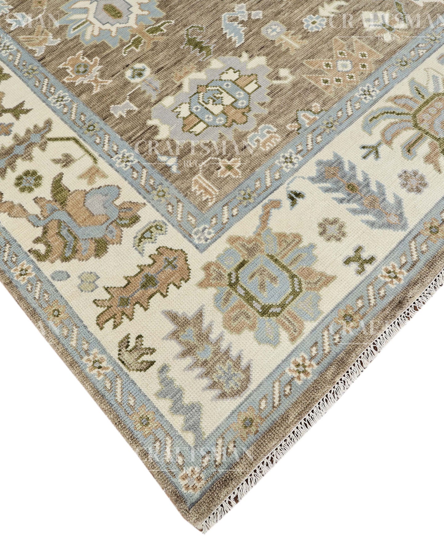 8x10 feet Wool Hand-Knotted Oushak-Inspired Rug | Craftsman Rugs Exclusive