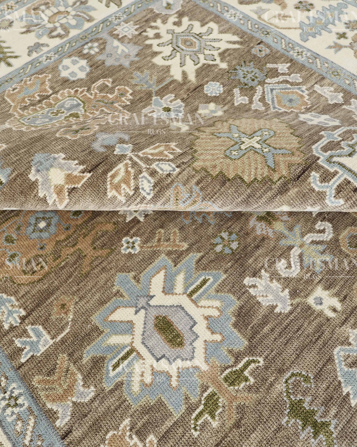 8x10 feet Wool Hand-Knotted Oushak-Inspired Rug | Craftsman Rugs Exclusive