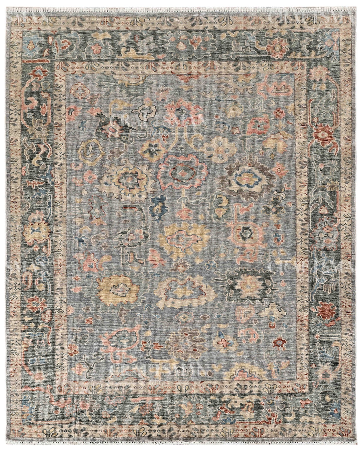 8x10 feet Wool Hand-Knotted Oushak-Inspired Rug | Craftsman Rugs Exclusive