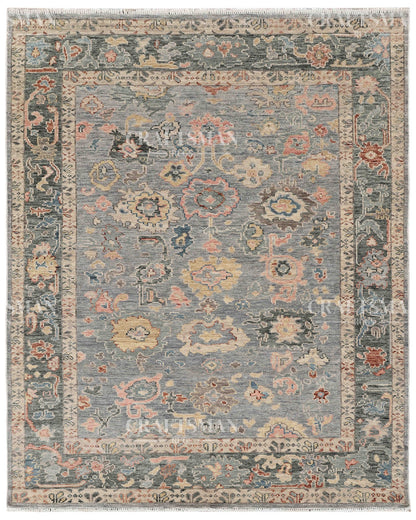 8x10 feet Wool Hand-Knotted Oushak-Inspired Rug | Craftsman Rugs Exclusive