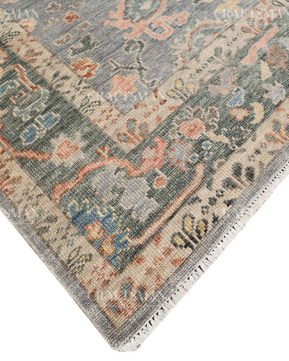 8x10 feet Wool Hand-Knotted Oushak-Inspired Rug | Craftsman Rugs Exclusive