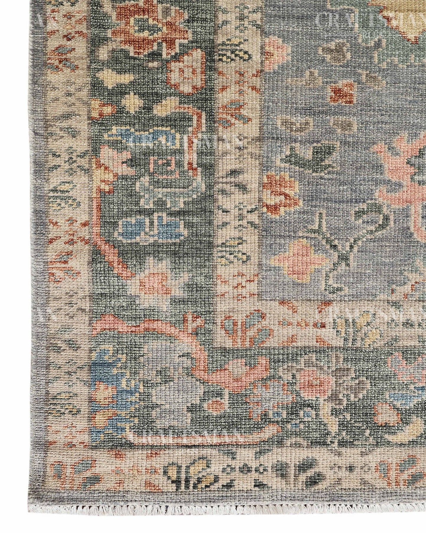 8x10 feet Wool Hand-Knotted Oushak-Inspired Rug | Craftsman Rugs Exclusive