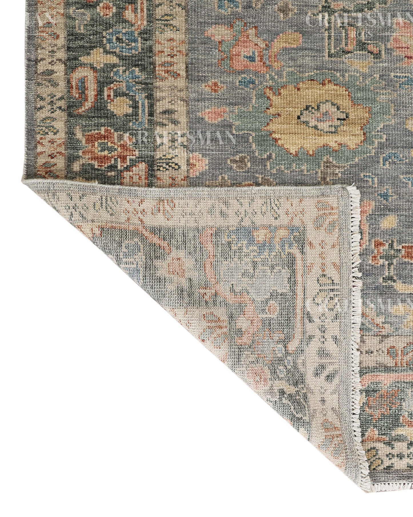 8x10 feet Wool Hand-Knotted Oushak-Inspired Rug | Craftsman Rugs Exclusive