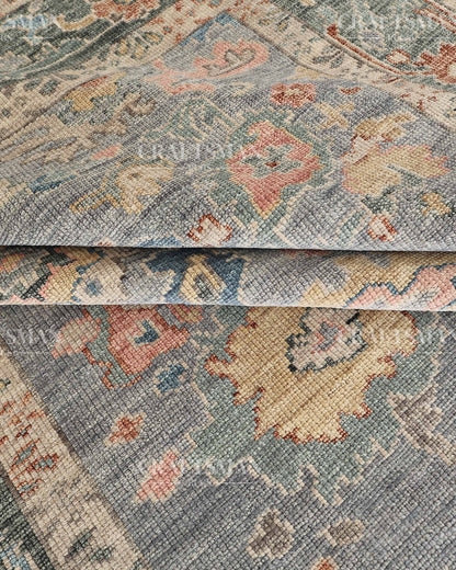 8x10 feet Wool Hand-Knotted Oushak-Inspired Rug | Craftsman Rugs Exclusive