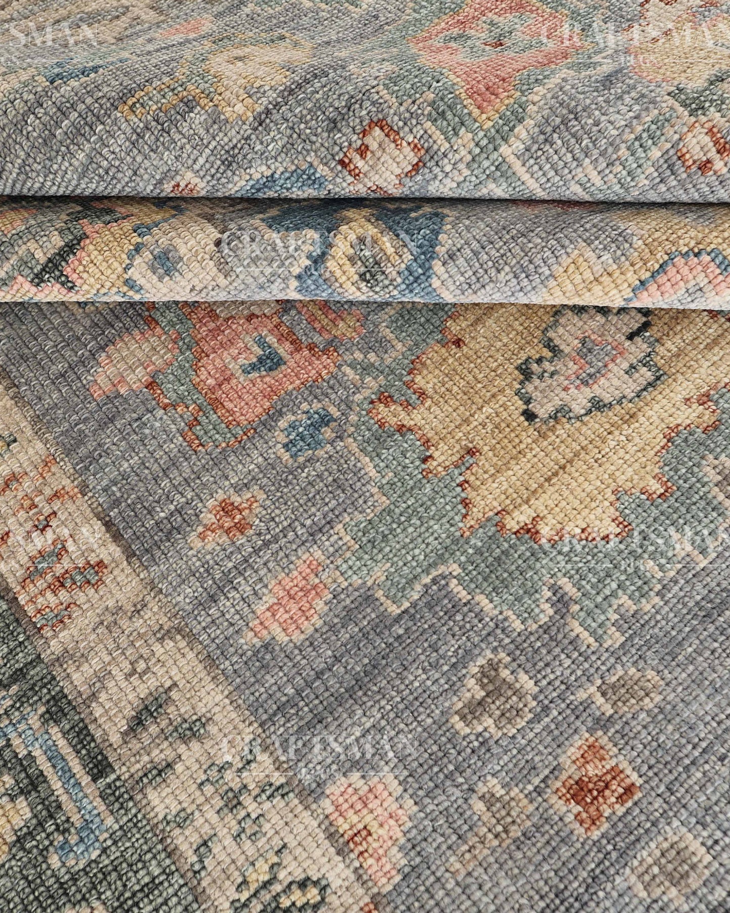 8x10 feet Wool Hand-Knotted Oushak-Inspired Rug | Craftsman Rugs Exclusive