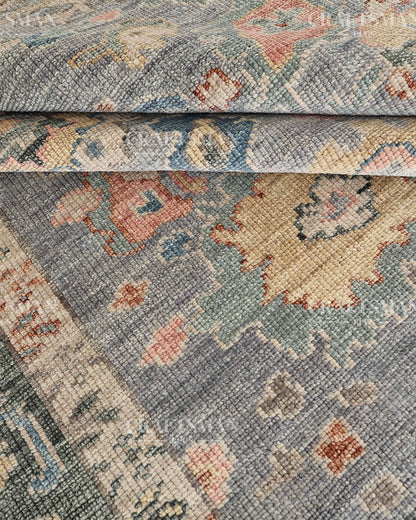 8x10 feet Wool Hand-Knotted Oushak-Inspired Rug | Craftsman Rugs Exclusive