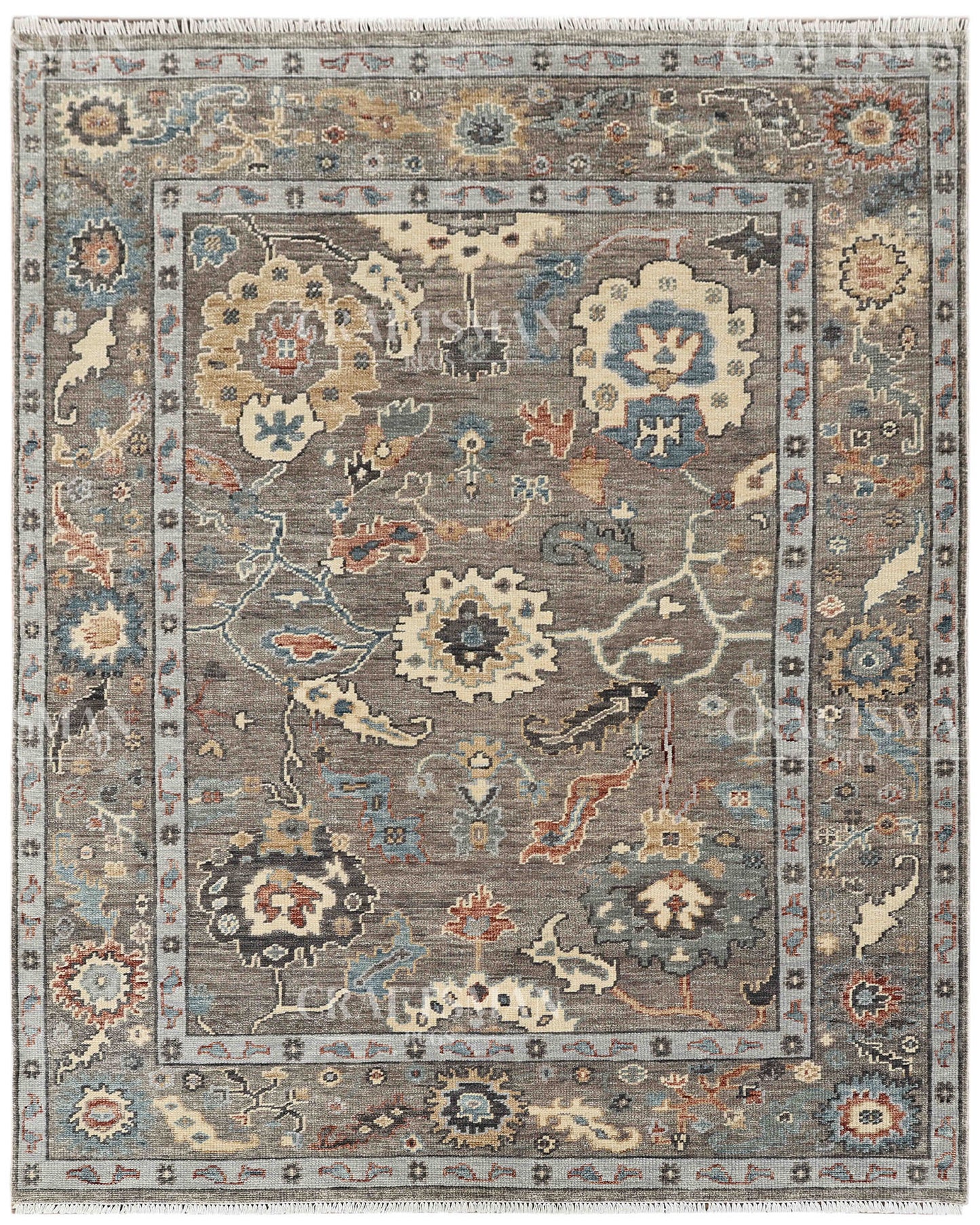 8x10 feet Wool Hand-Knotted Oushak-Inspired Rug | Craftsman Rugs Exclusive