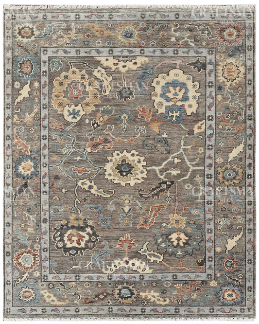 8x10 feet Wool Hand-Knotted Oushak-Inspired Rug | Craftsman Rugs Exclusive