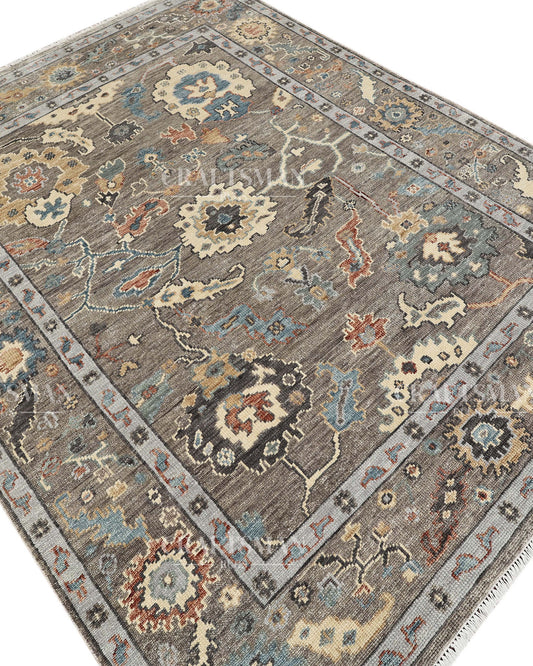 8x10 feet Wool Hand-Knotted Oushak-Inspired Rug | Craftsman Rugs Exclusive