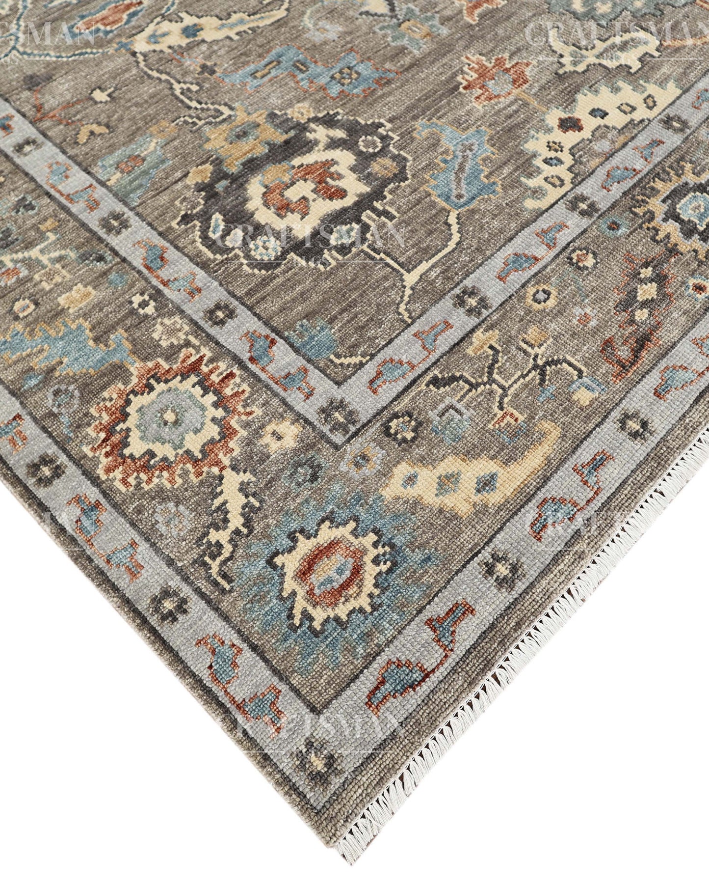 8x10 feet Wool Hand-Knotted Oushak-Inspired Rug | Craftsman Rugs Exclusive