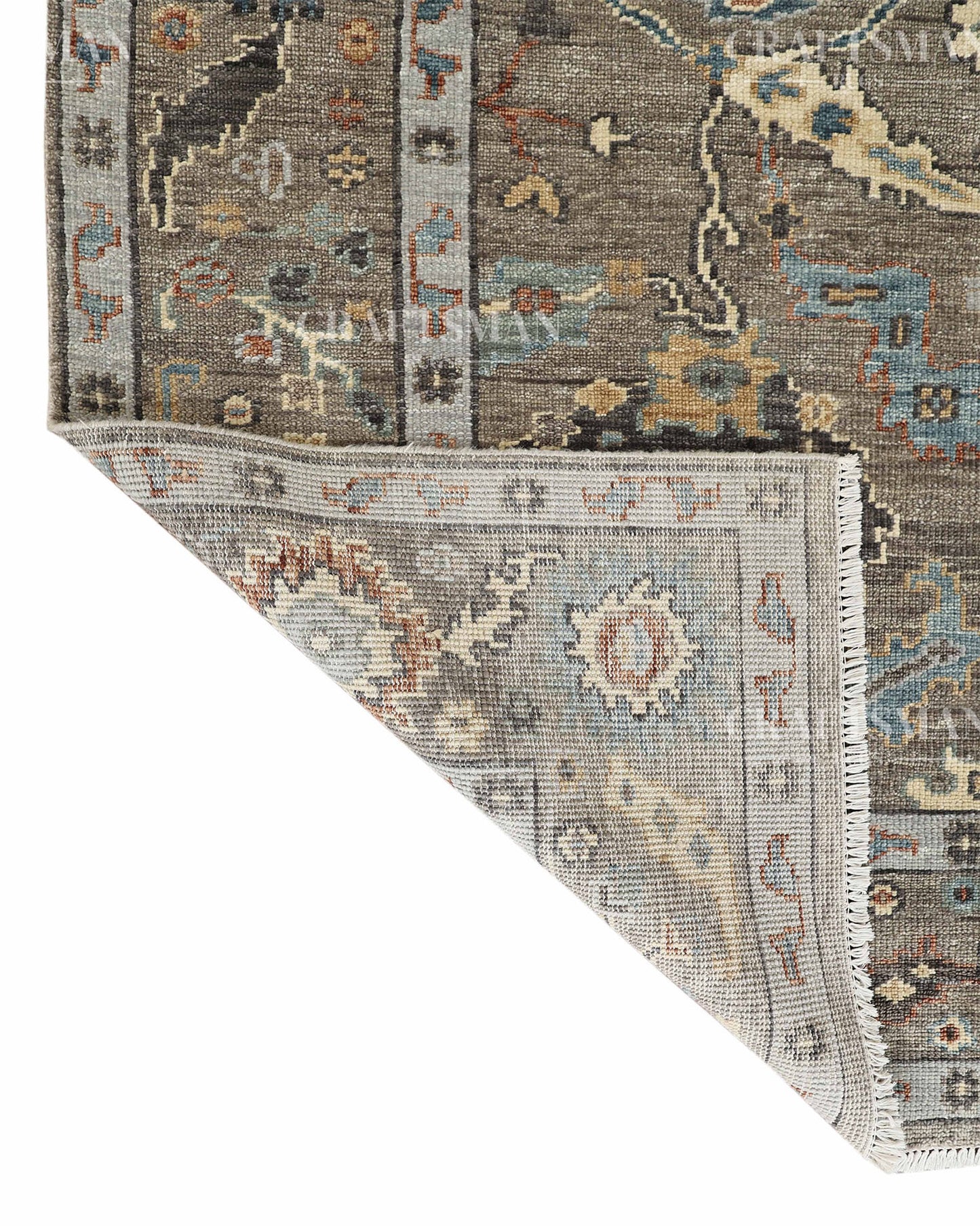 8x10 feet Wool Hand-Knotted Oushak-Inspired Rug | Craftsman Rugs Exclusive