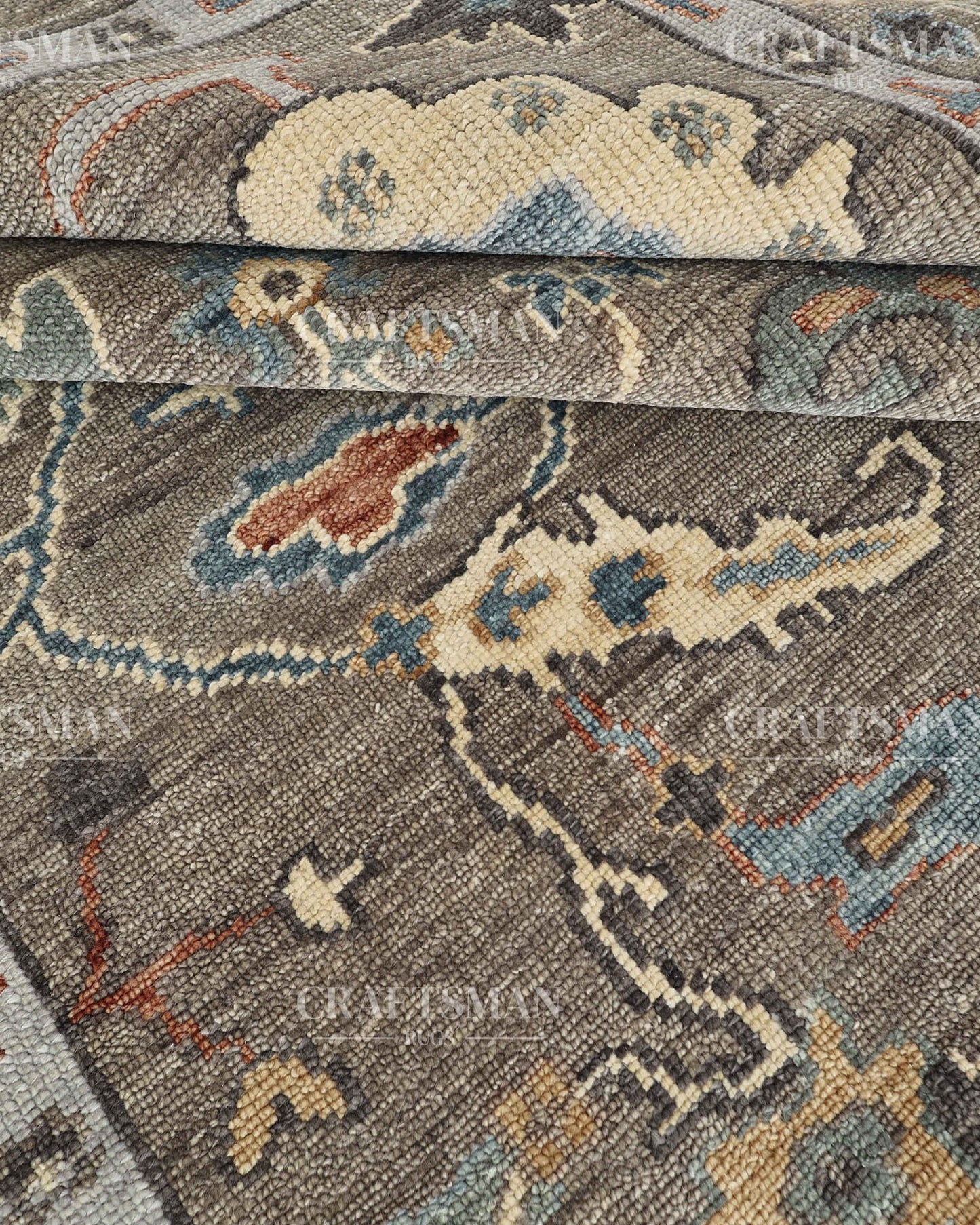 8x10 feet Wool Hand-Knotted Oushak-Inspired Rug | Craftsman Rugs Exclusive