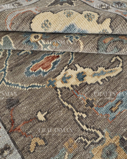 8x10 feet Wool Hand-Knotted Oushak-Inspired Rug | Craftsman Rugs Exclusive