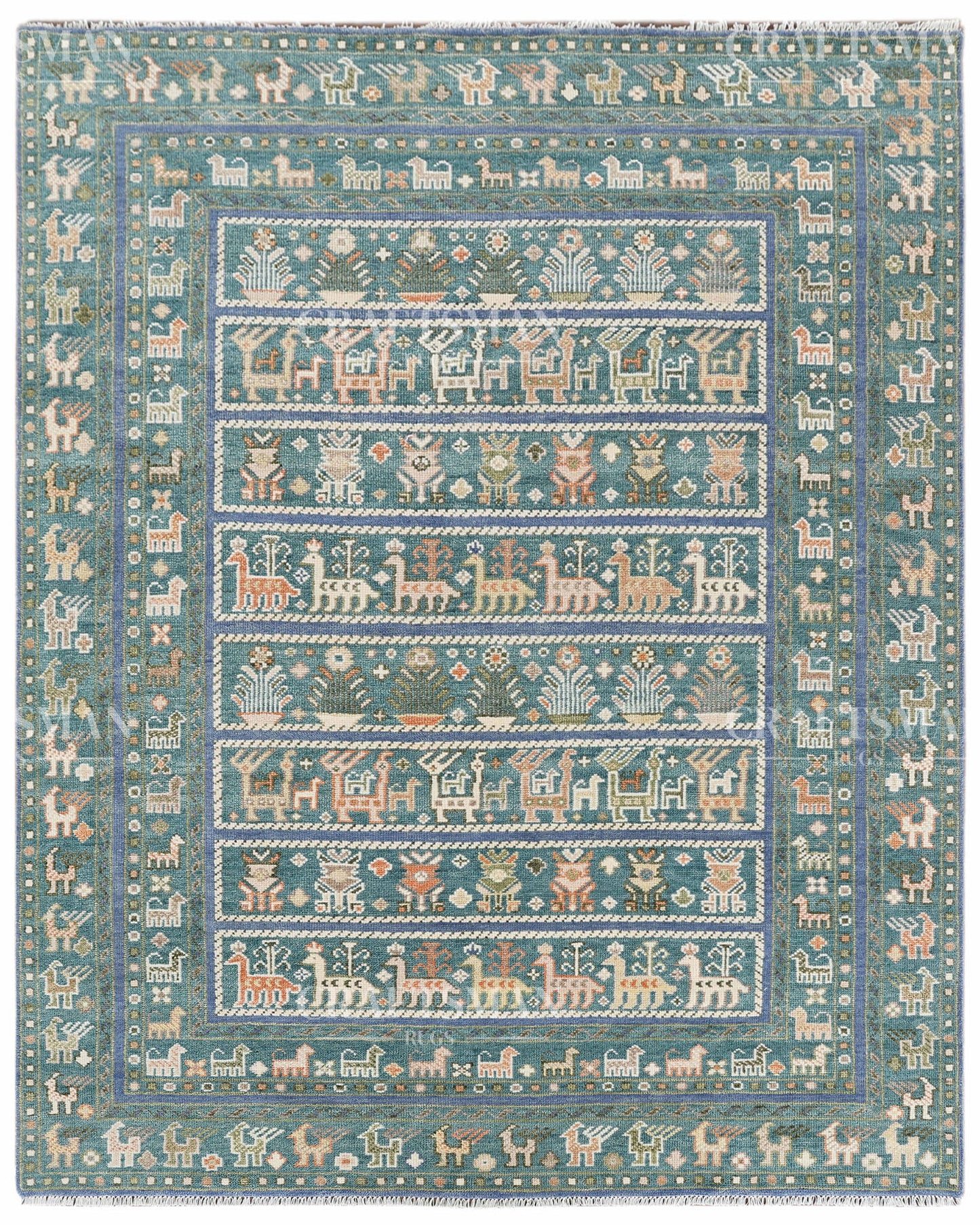 8x10 feet Wool Hand-Knotted Oushak-Inspired Rug | Craftsman Rugs Exclusive