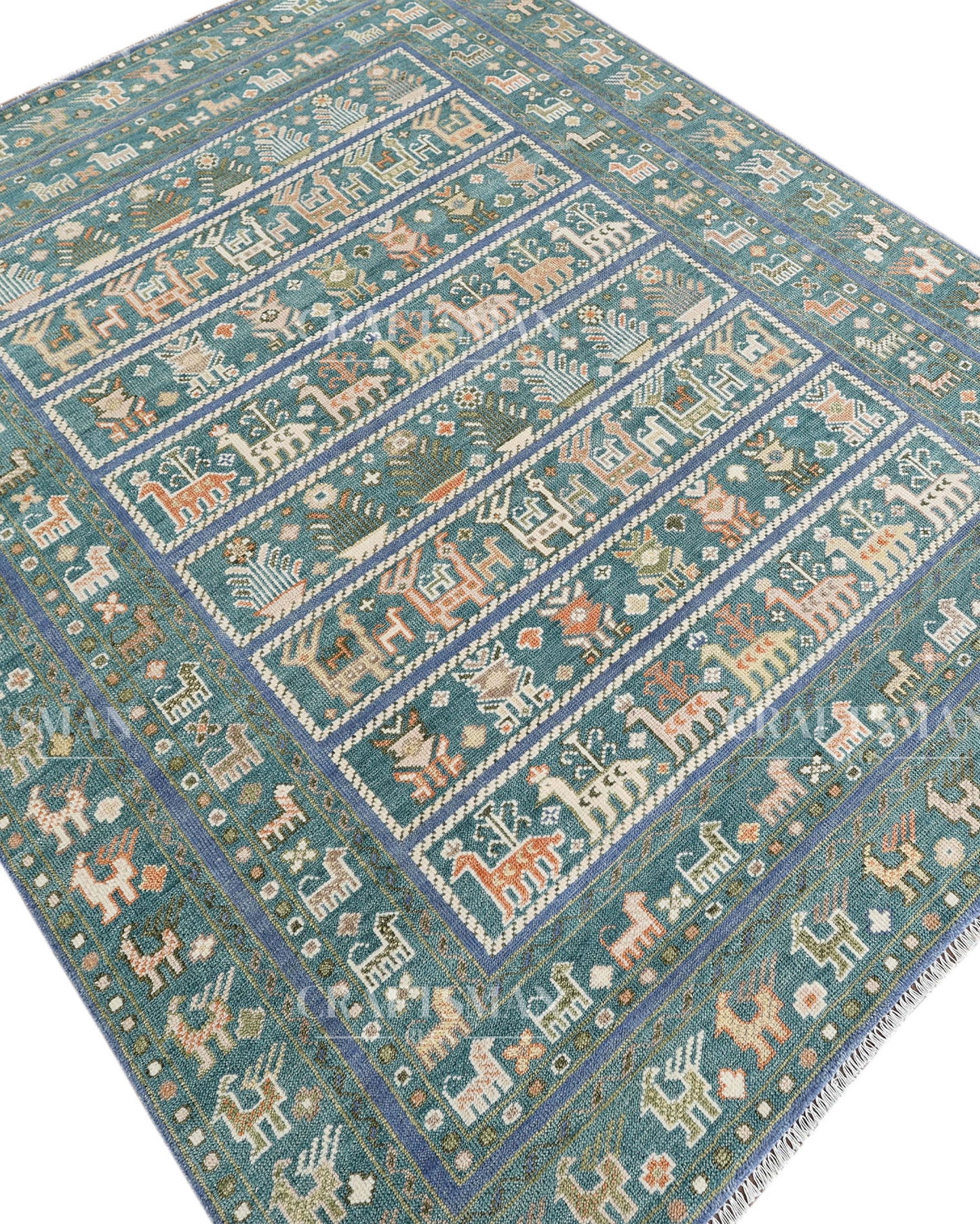 8x10 feet Wool Hand-Knotted Oushak-Inspired Rug | Craftsman Rugs Exclusive
