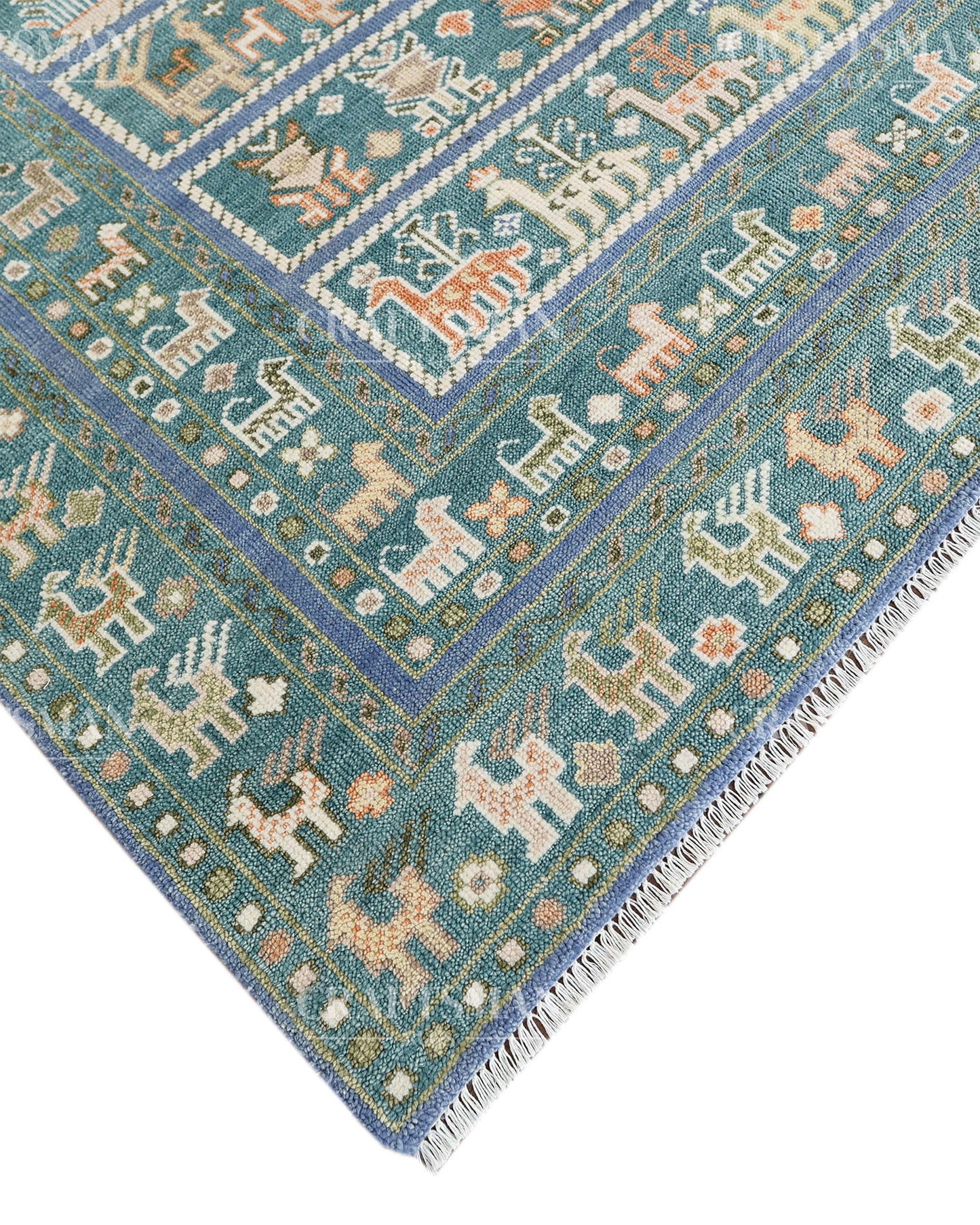 8x10 feet Wool Hand-Knotted Oushak-Inspired Rug | Craftsman Rugs Exclusive