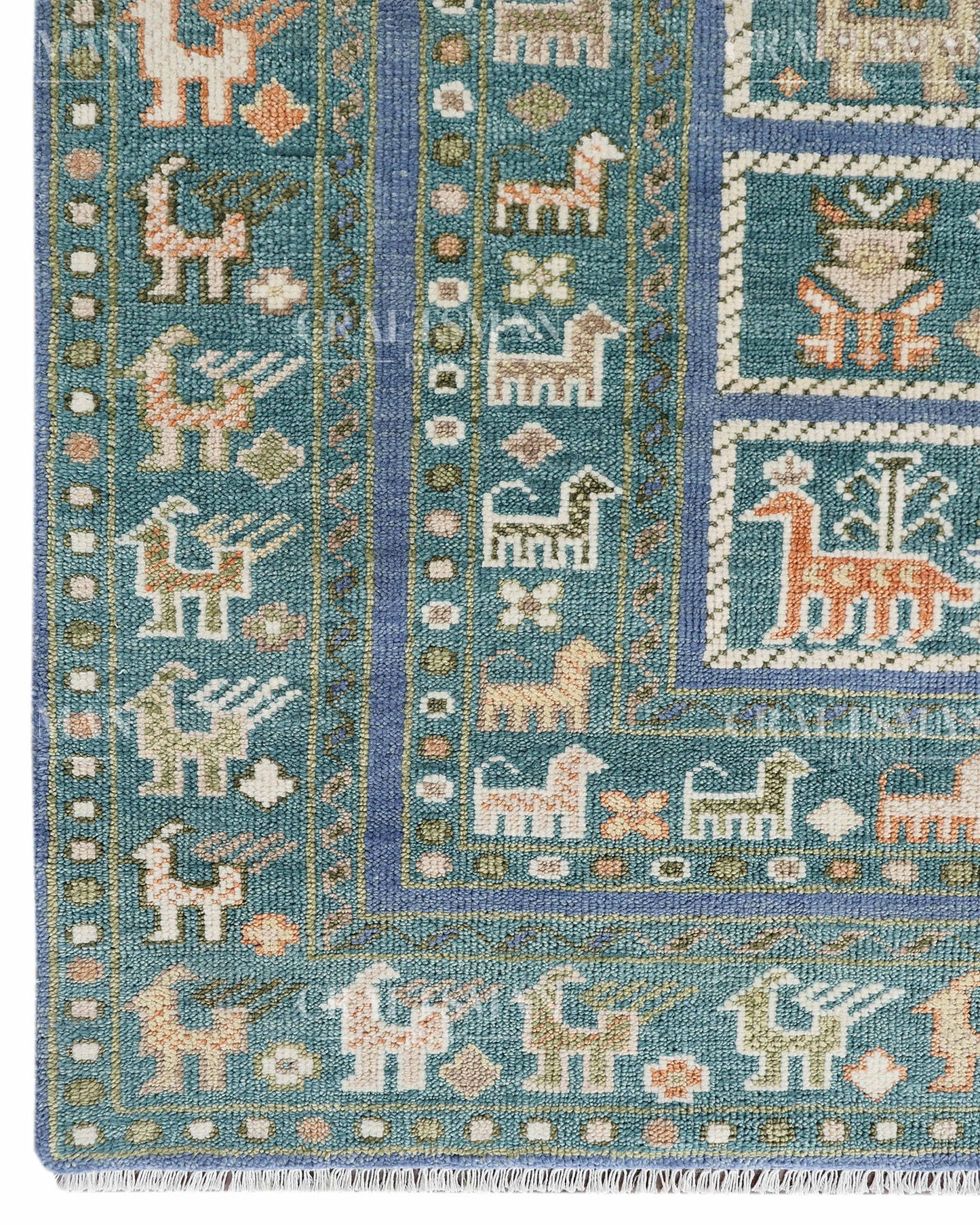 8x10 feet Wool Hand-Knotted Oushak-Inspired Rug | Craftsman Rugs Exclusive