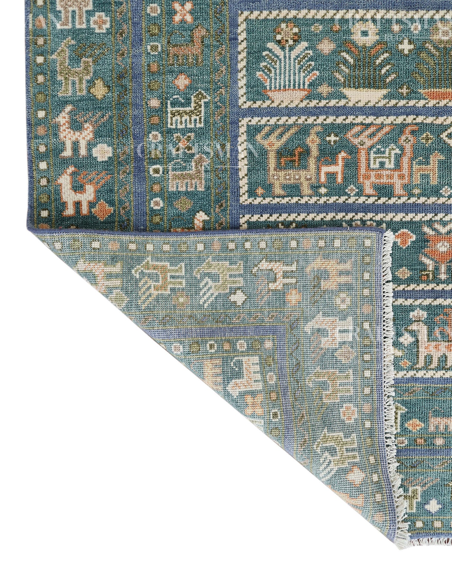 8x10 feet Wool Hand-Knotted Oushak-Inspired Rug | Craftsman Rugs Exclusive