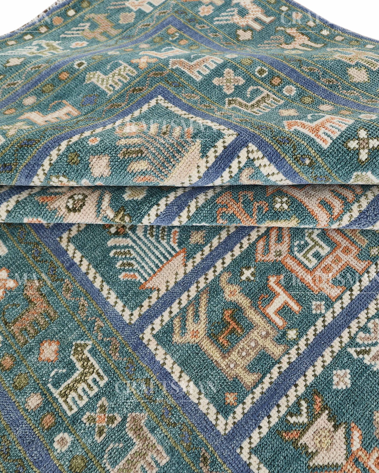 8x10 feet Wool Hand-Knotted Oushak-Inspired Rug | Craftsman Rugs Exclusive