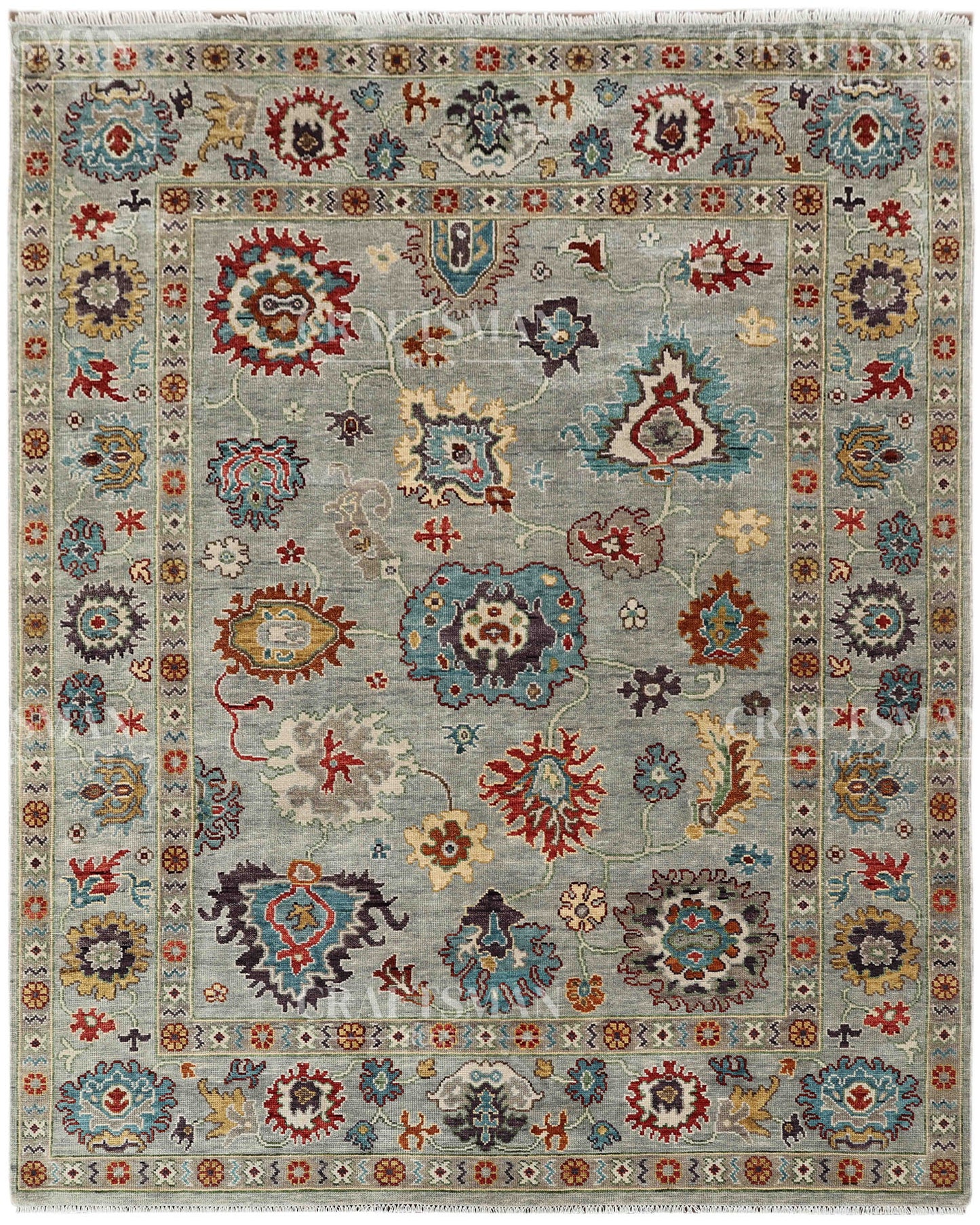 8x10 feet Wool Hand-Knotted Oushak-Inspired Rug | Craftsman Rugs Exclusive