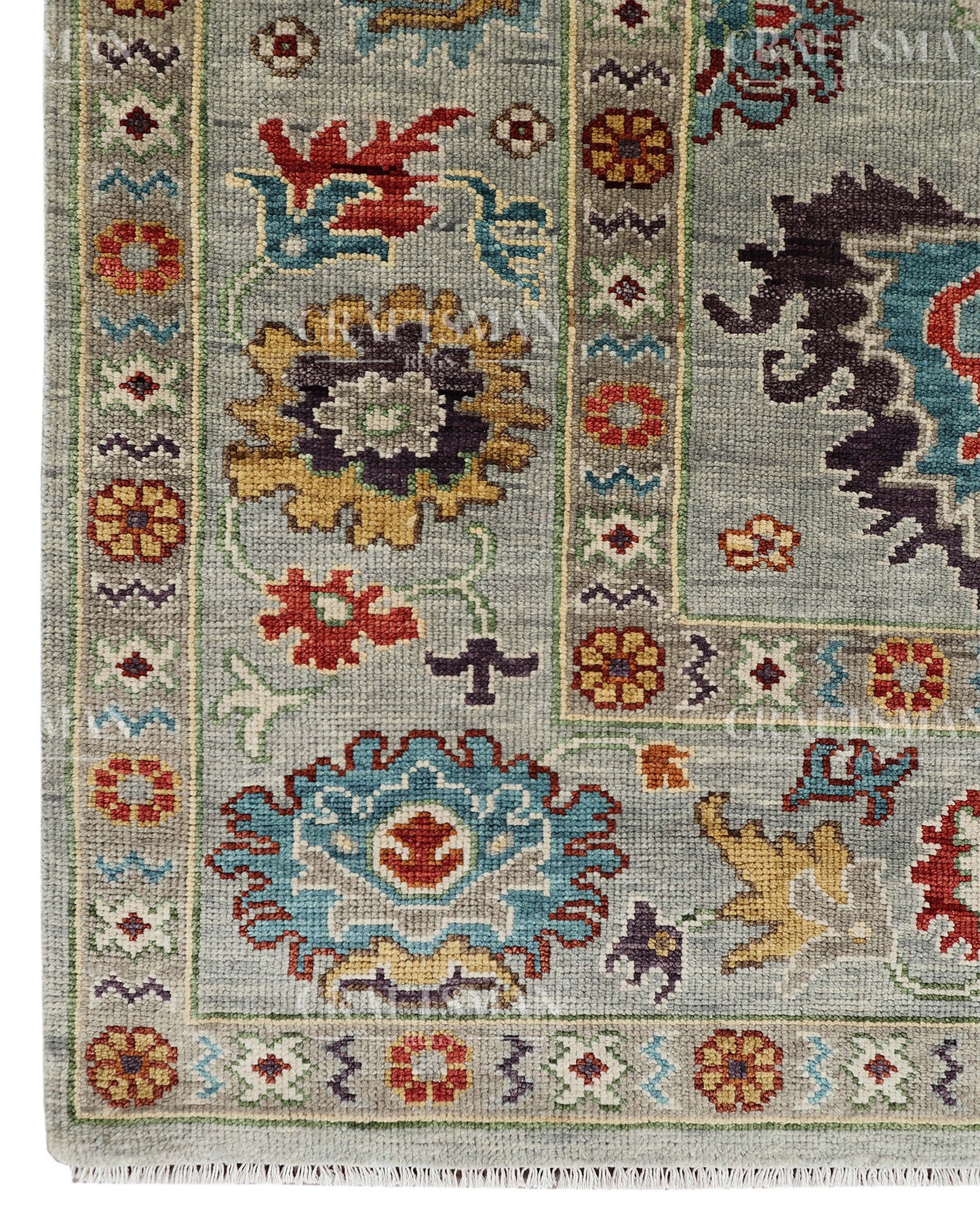 8x10 feet Wool Hand-Knotted Oushak-Inspired Rug | Craftsman Rugs Exclusive