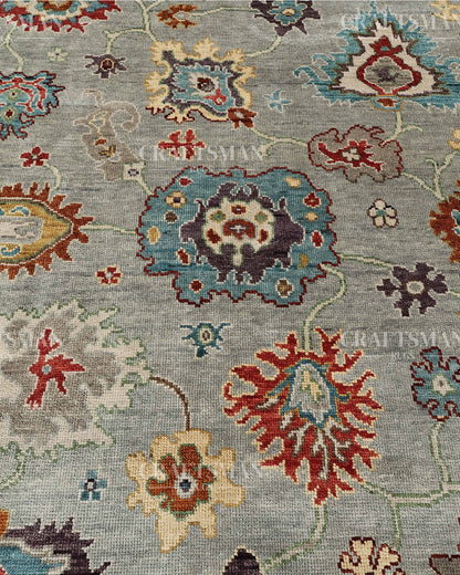 8x10 feet Wool Hand-Knotted Oushak-Inspired Rug | Craftsman Rugs Exclusive