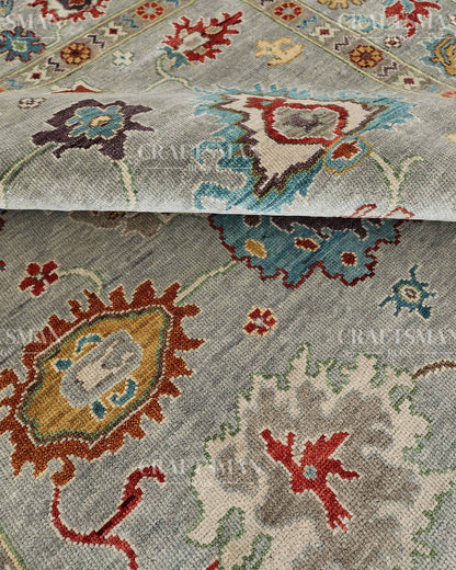 8x10 feet Wool Hand-Knotted Oushak-Inspired Rug | Craftsman Rugs Exclusive