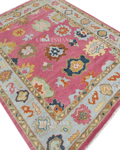 8x10 feet Wool Hand-Knotted Oushak-Inspired Rug | Craftsman Rugs Exclusive